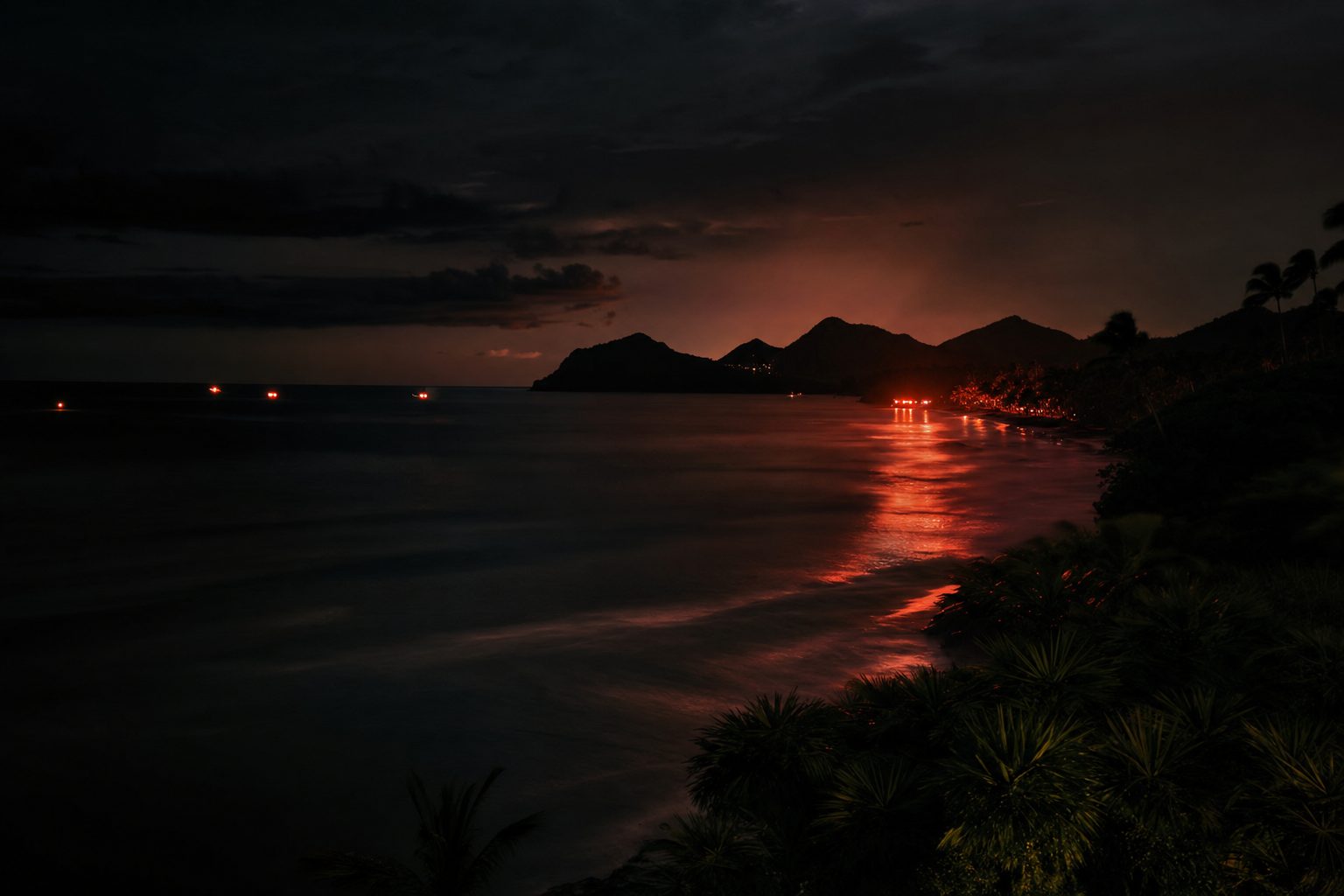 Côte caribéenne nocturne — Antilles